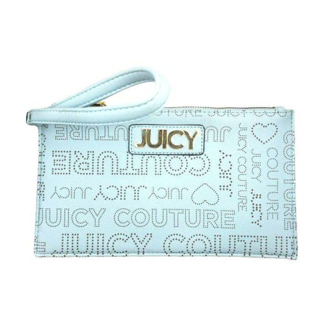 Juicy Couture Promenade Logo Wristlet (8" L x 5.5" H x 1" D) - Light Blue